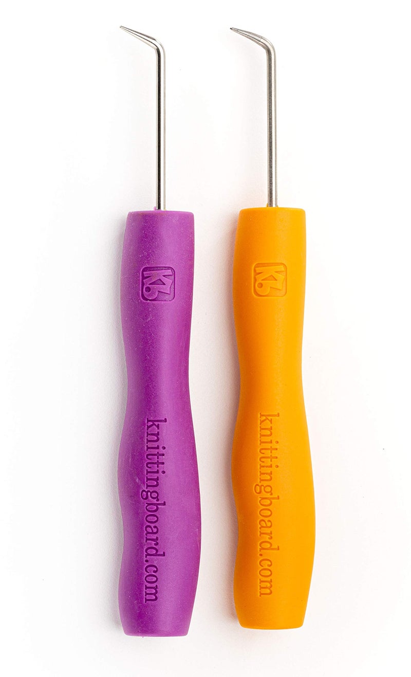 Authentic Knitting Board, Loom Knitting Ergonomic Hook & Tool (2 pack)